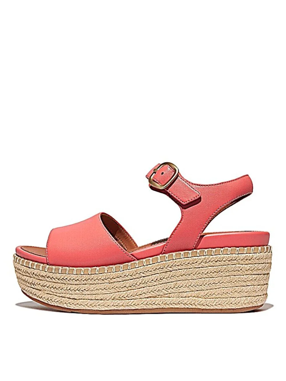 FITFLOP Leather Eloise Espadrille Back Strap Wedge Sandals